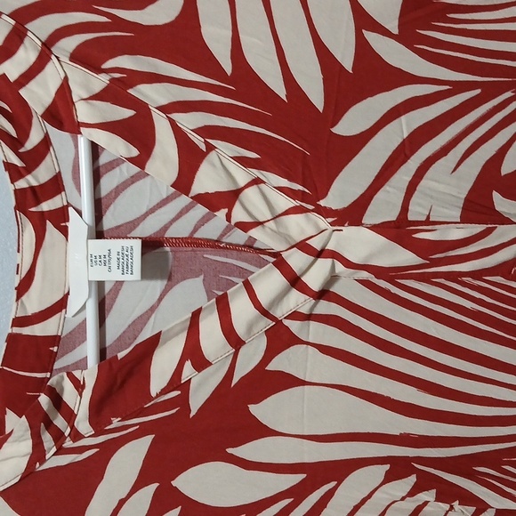 H&M 100% Viscose Tropical Print V-neck Midi Dress Womens Medium Resortwear Boho - Picture 2 of 6